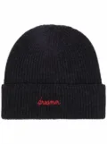 Maison Labiche Dreamer embroidered ribbed-knit beanie - Grey