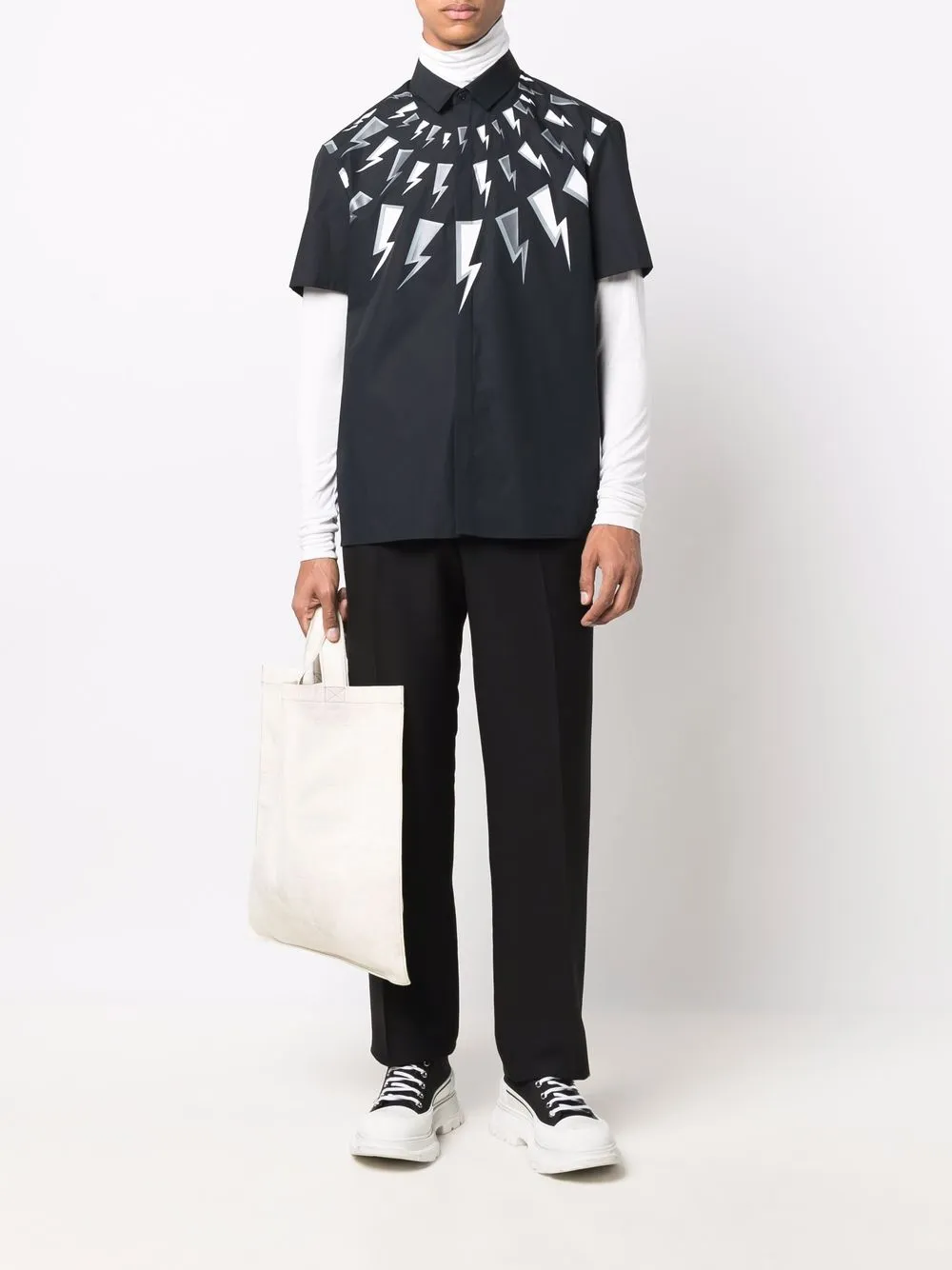 фото Neil barrett футболка с принтом thunderbolt