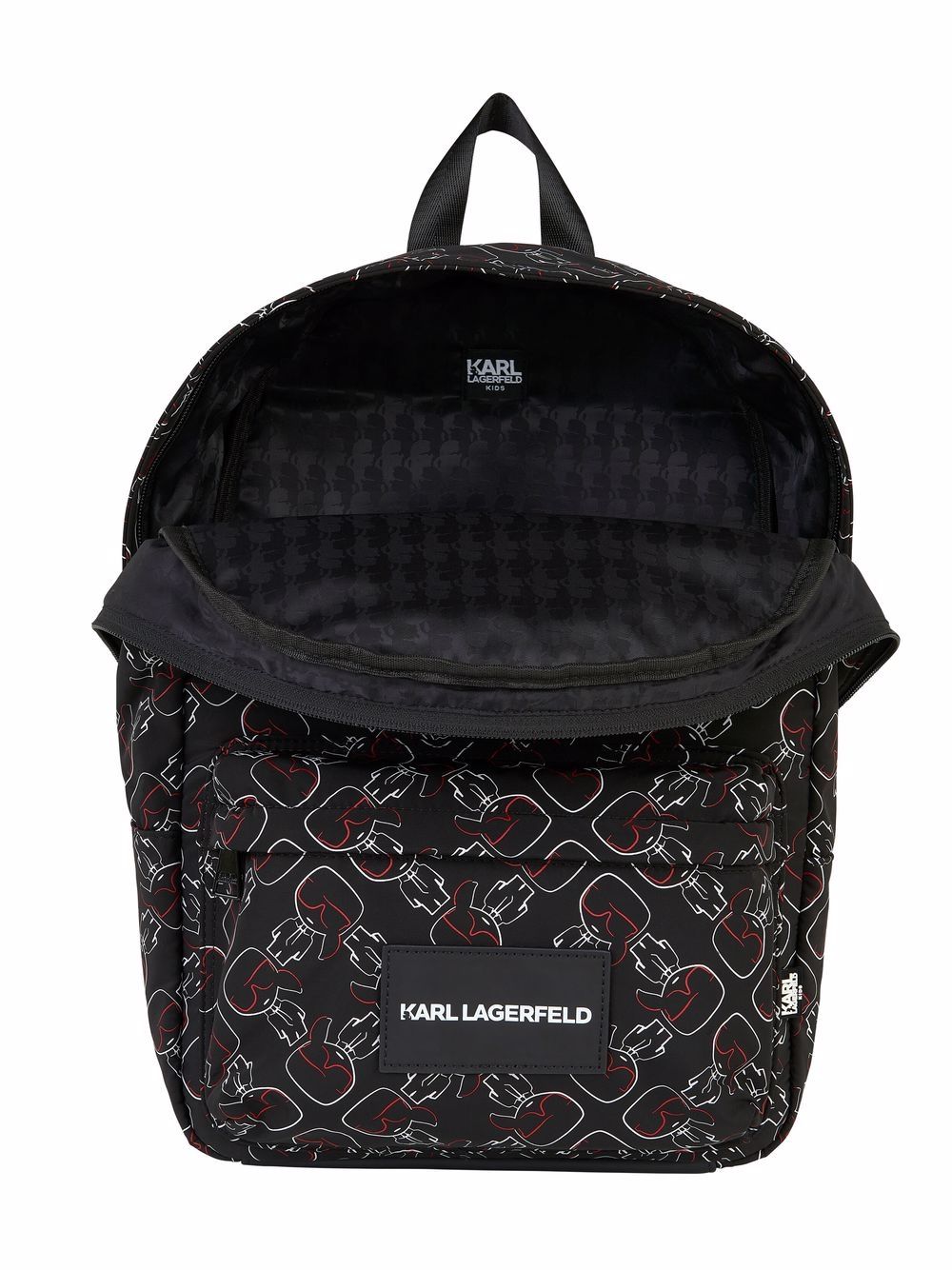 Shop Karl Lagerfeld Graphic Logo-print Backpack In Black