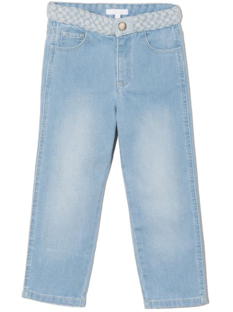 Chloé Kids Straight-Leg-Jeans mit Gürtel
