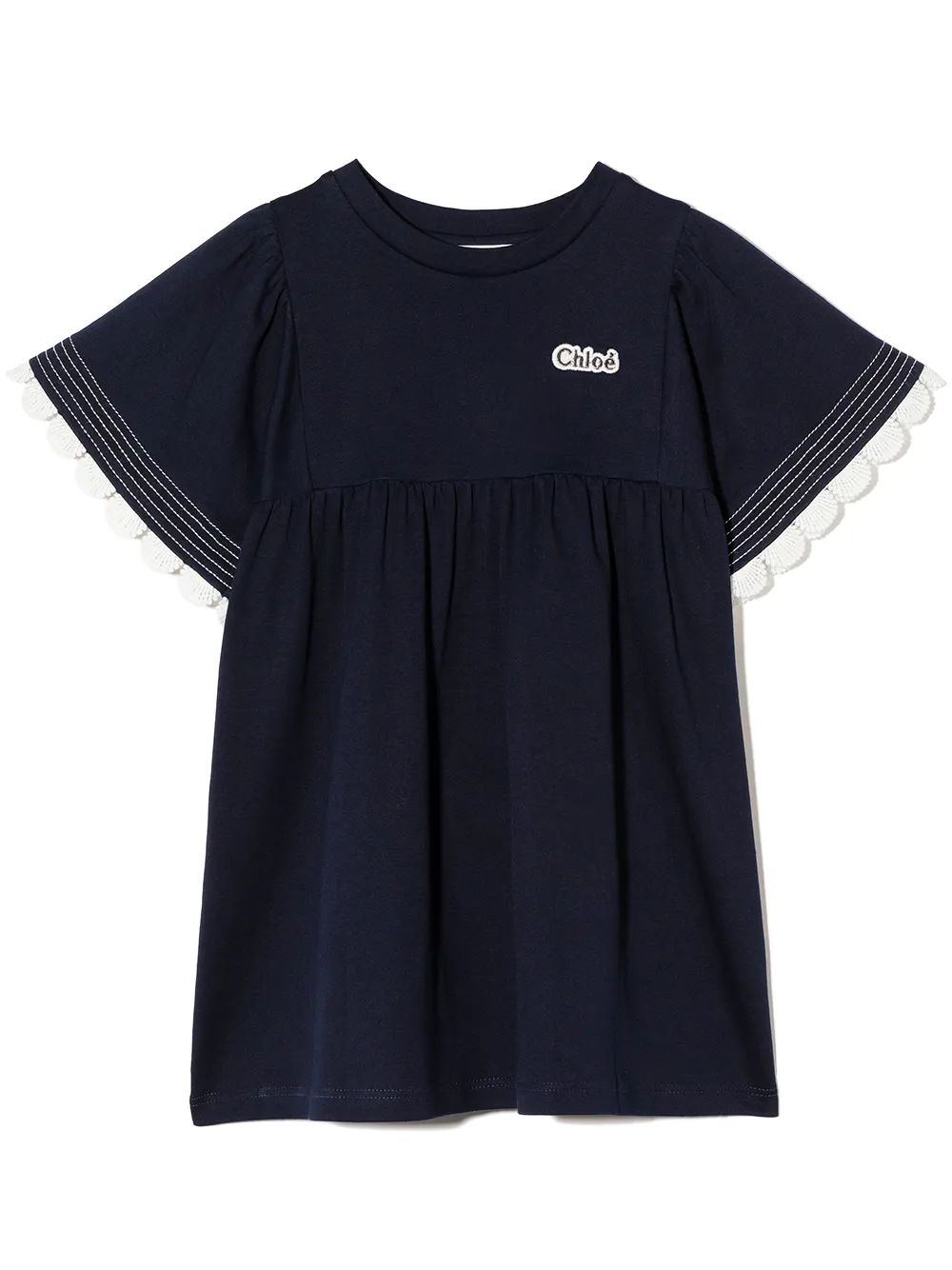 Chloé Kids платье с вышитым логотипом