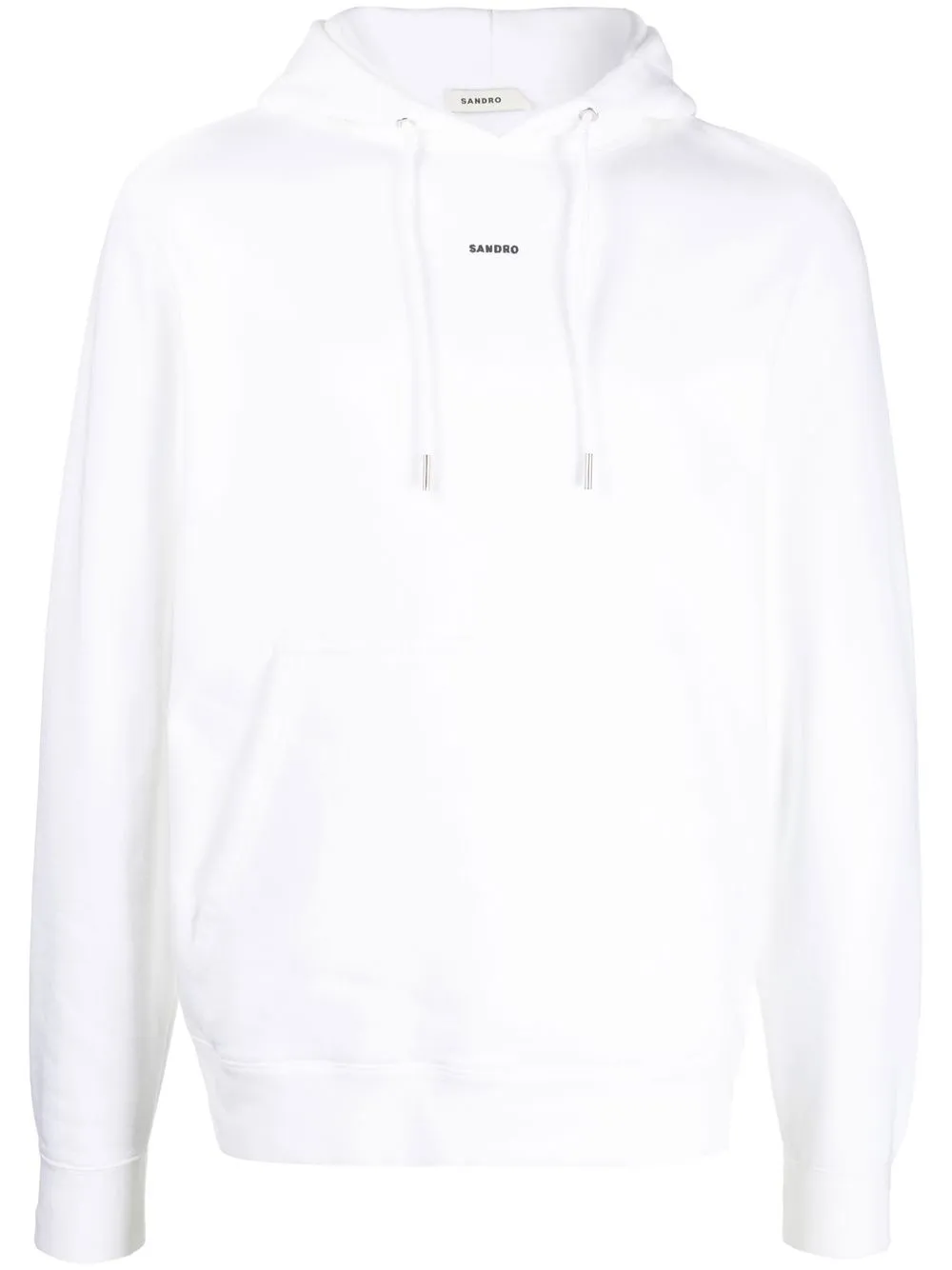 

SANDRO logo-print organic cotton hoodie - White