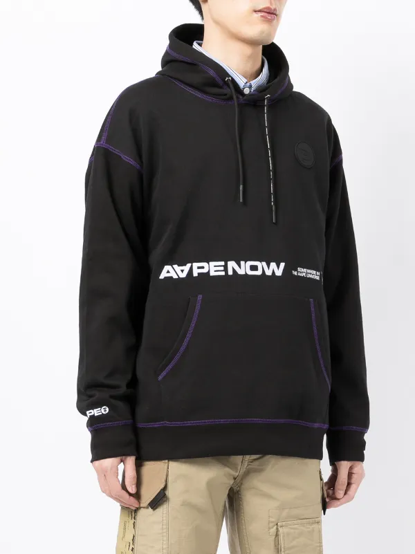 AAPE BY *A BATHING APE® Aape Now contrast-trim Hoodie - Farfetch