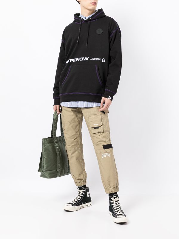 AAPE BY *A BATHING APE® Aape Now contrast-trim Hoodie - Farfetch