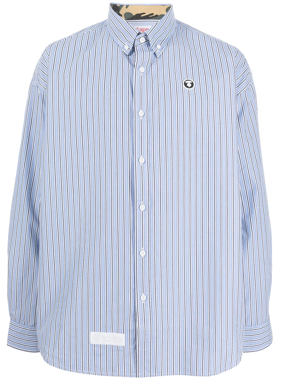 Image 1 of AAPE BY *A BATHING APE® logo-patch striped-print shirt