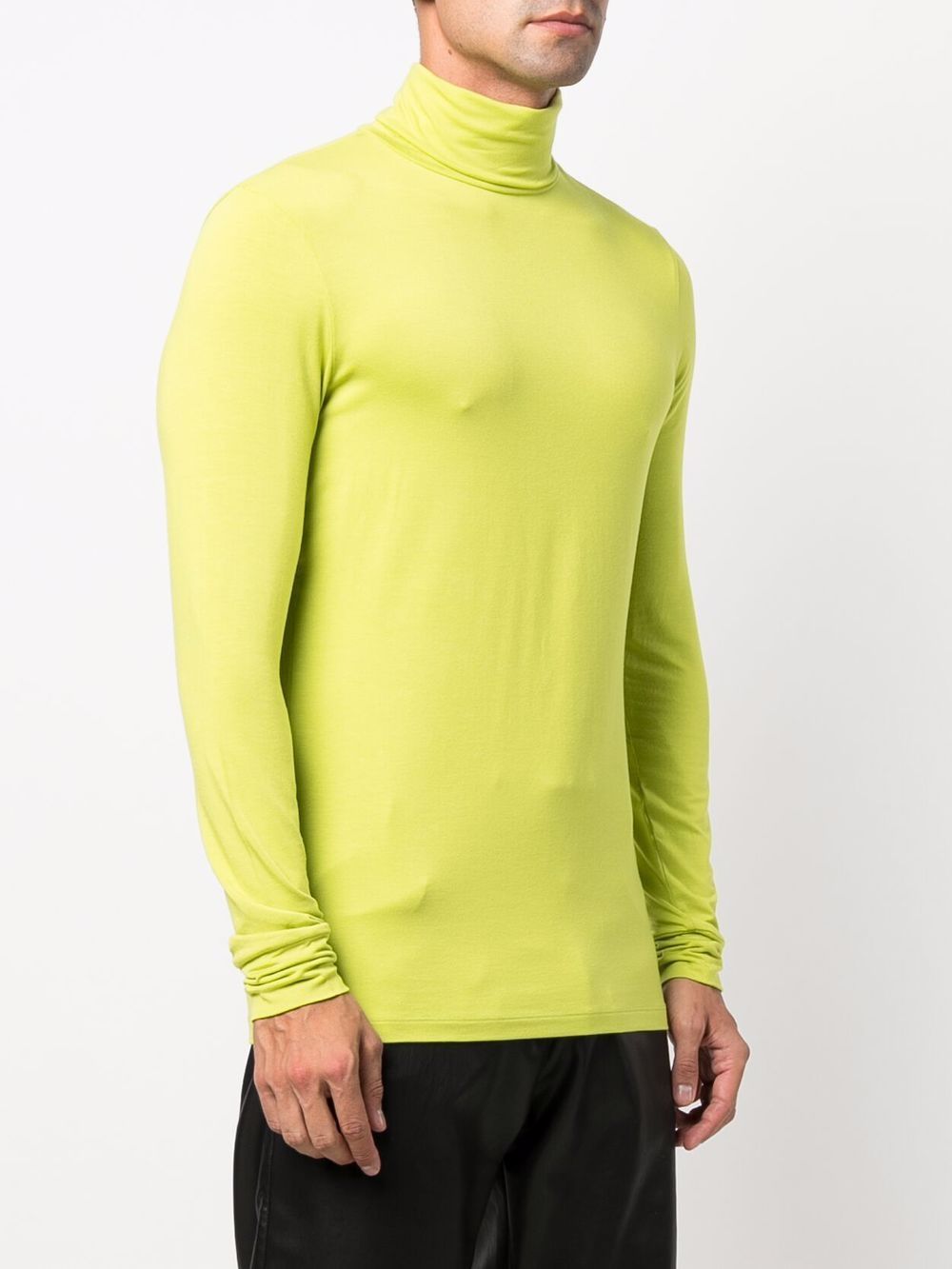 Shop Raf Simons Logo-embroidered Roll-neck Jumper In Green