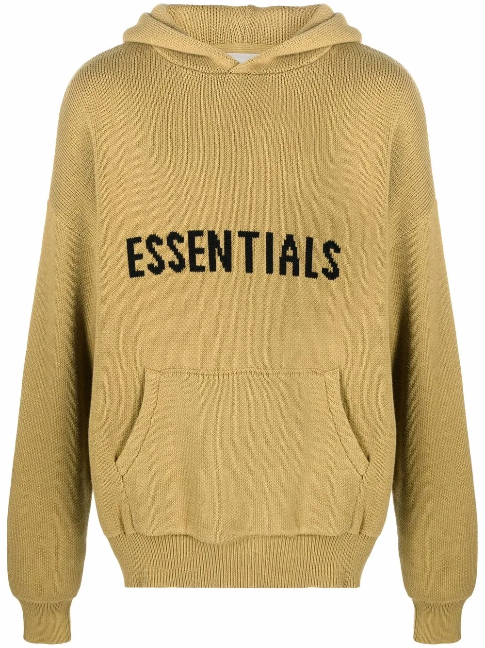 FEAR OF GOD ESSENTIALS intarsia knit Logo Hoodie Farfetch