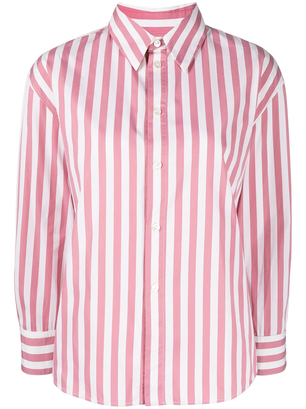 

Jil Sander camisa manga larga con rayas estampadas - Rosado