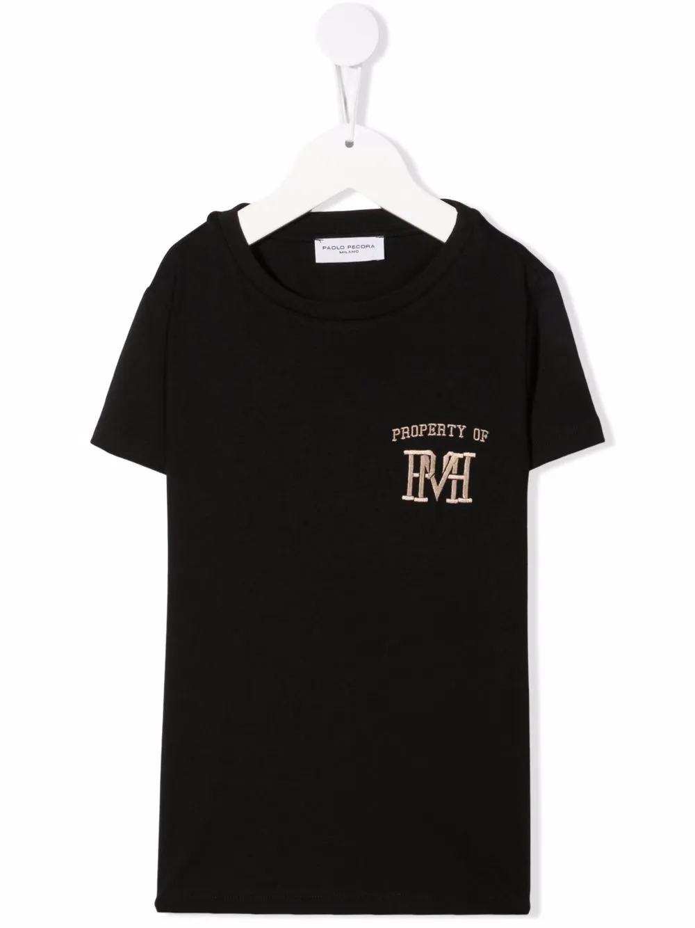 

Paolo Pecora Kids playera con logo bordado - Negro