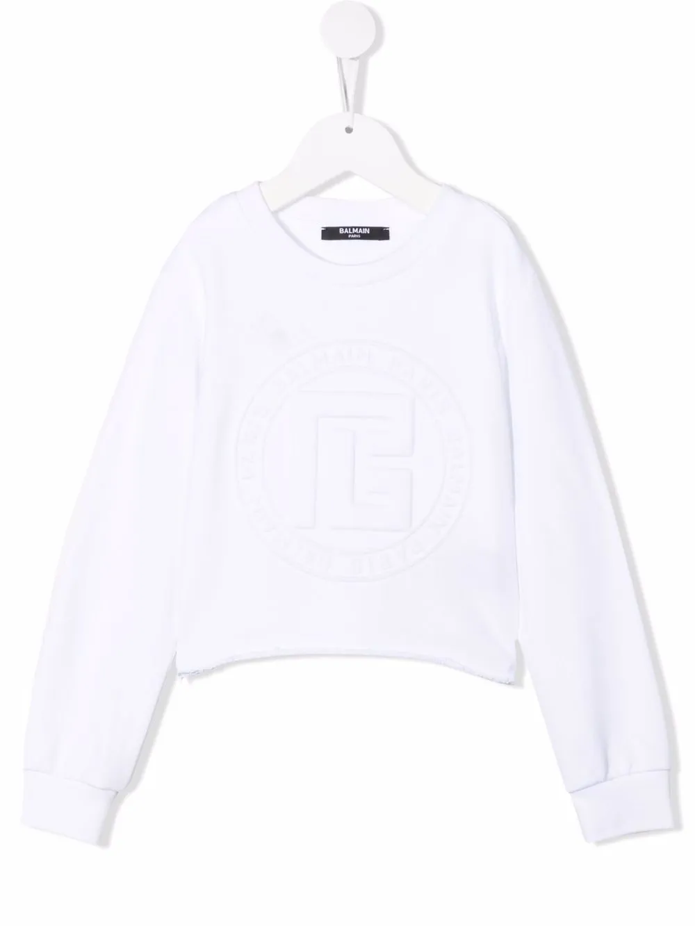 

Balmain Kids sudadera con logo en relieve - Blanco