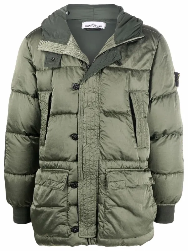 stone island hooded puffer jacket