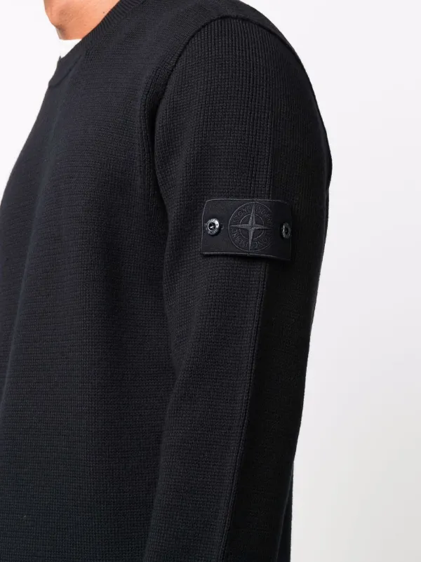 Compass patch crew-neck jumper for men 