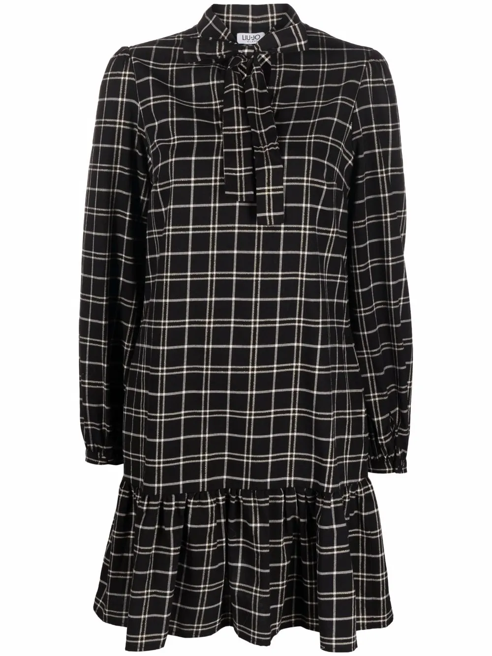 фото Liu jo checked long-sleeve dress