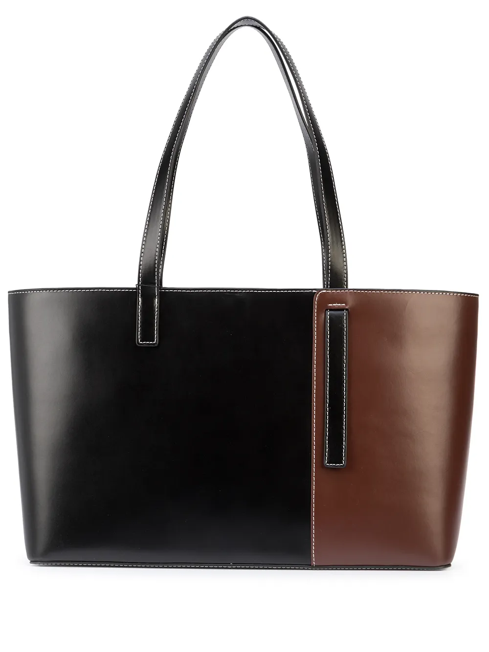STAUD two-tone leather tote bag