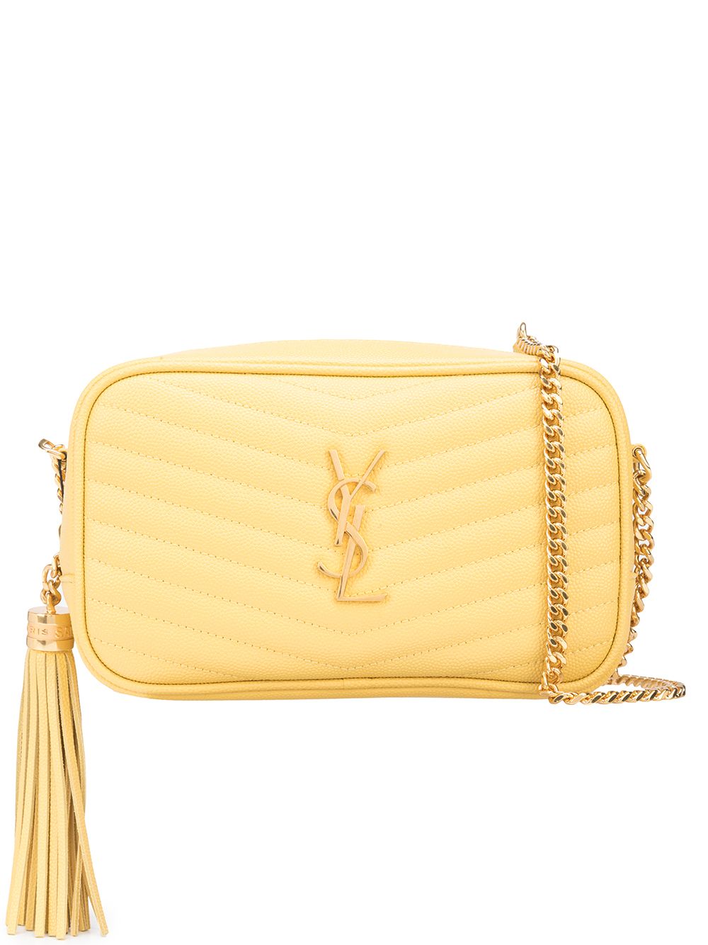 Saint Laurent Lou Mini Leather Camera Bag in Yellow