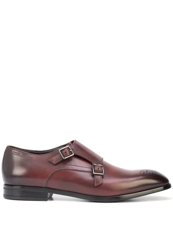 bally double monk strap shoes