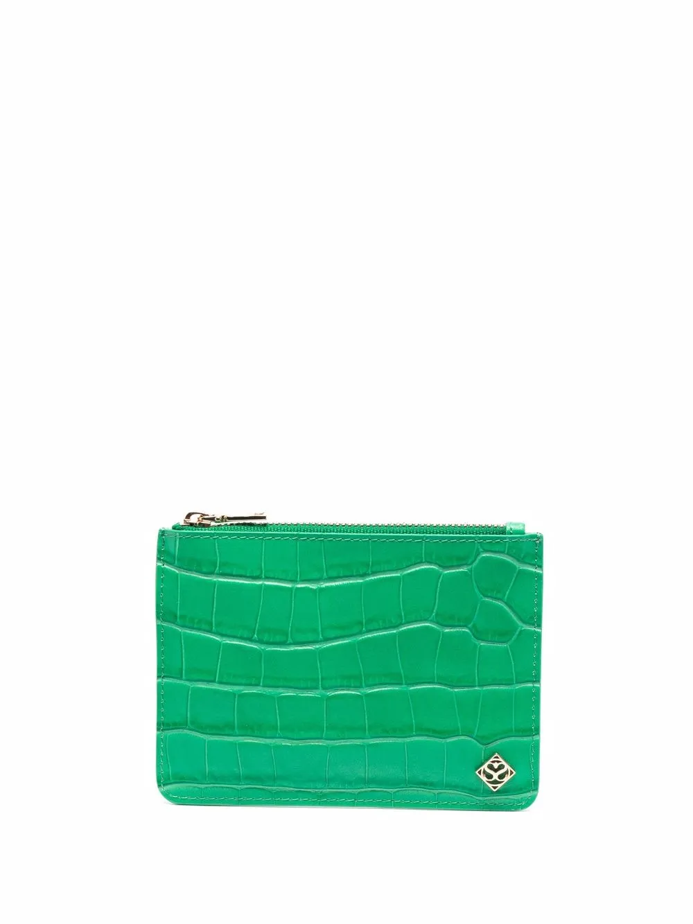 

SANDRO crocodile-effect leather cardholder - Green