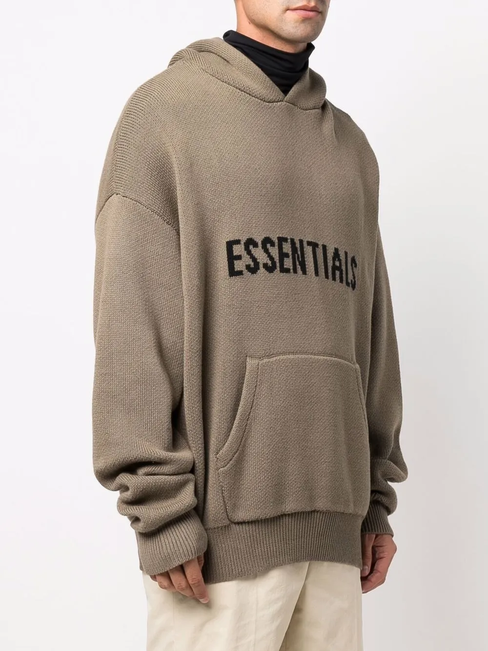 Essentials Logo Lettering Hoodie In Green