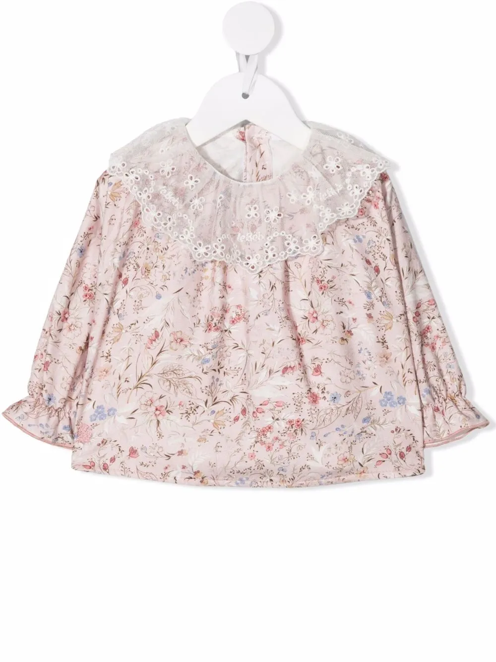 Le Bebé Enfant lace collar floral-print blouse - Pink