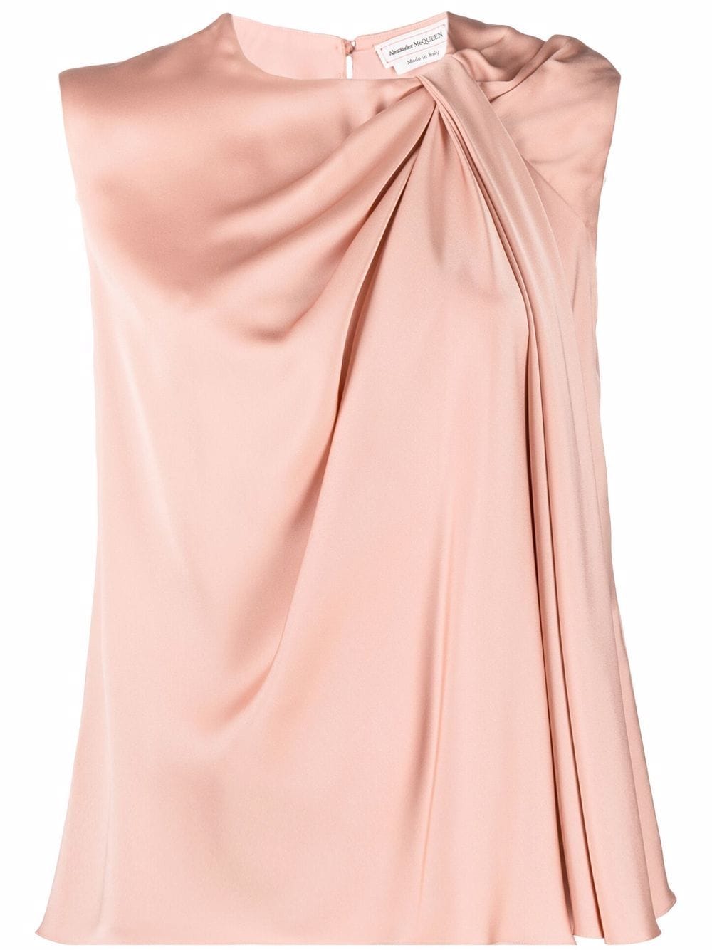 ALEXANDER MCQUEEN GATHERED-SLEEVE DRAPED TOP