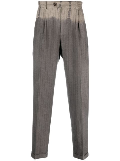 Suzusan bleached pinstripe tailored trousers