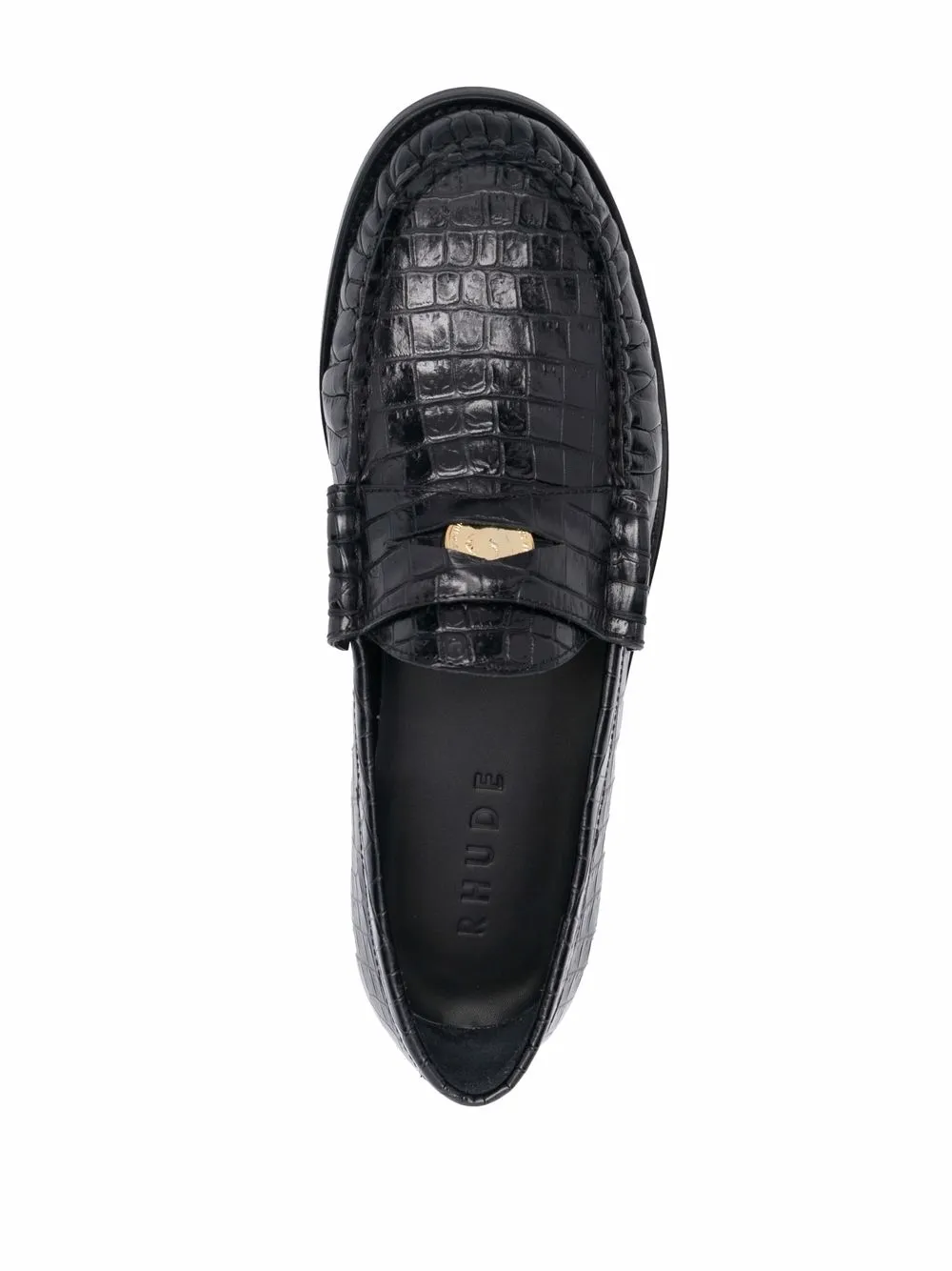 RHUDE Loafers met krokodillenleer-effect Zwart