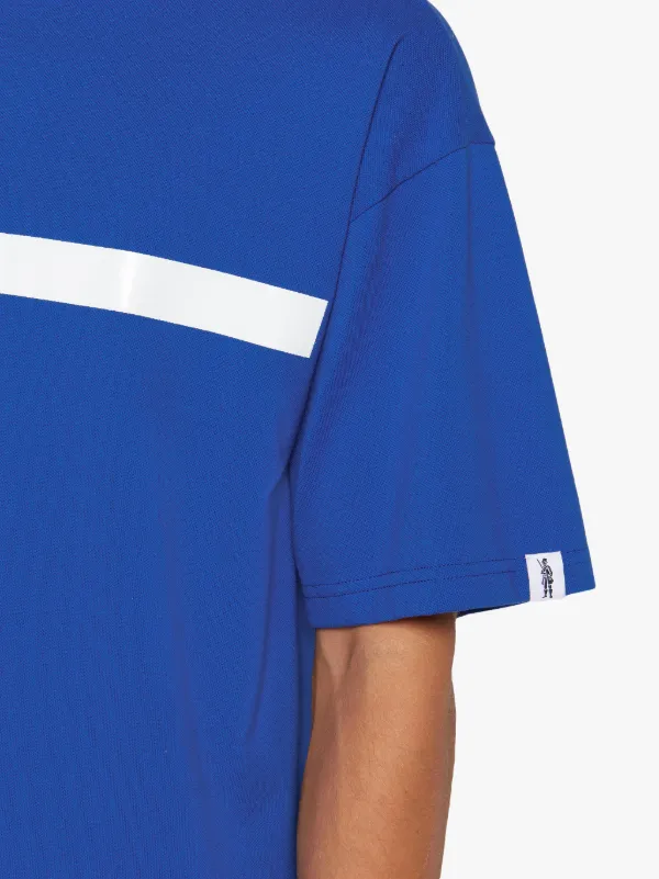 Blue Cotton Cutaway Collar Polo Shirt | GJM-215