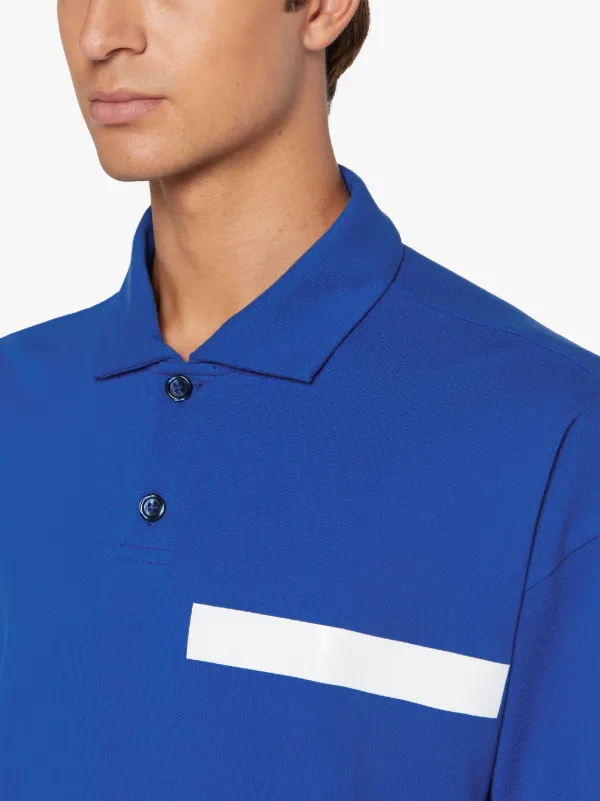 Blue Cotton Cutaway Collar Polo Shirt | GJM-215