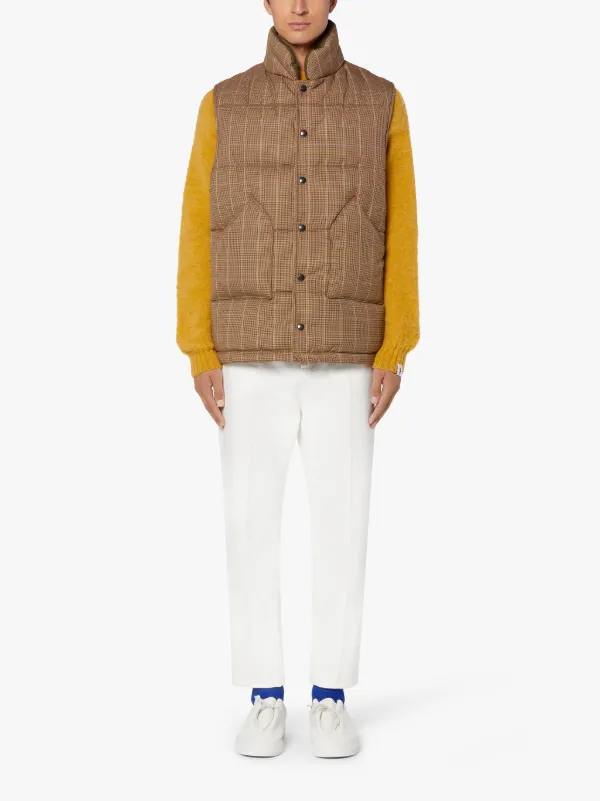 OSAKA Brown Check Gilet | GQF-304
