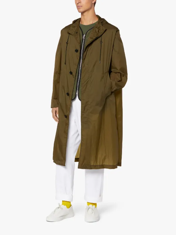 WOLFSON Khaki Nylon Hooded Coat | GMM-219