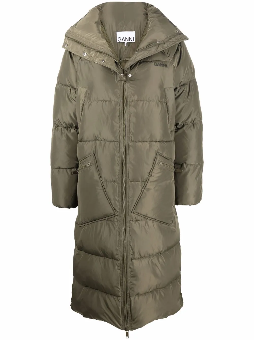 

GANNI oversized puffer coat - Green