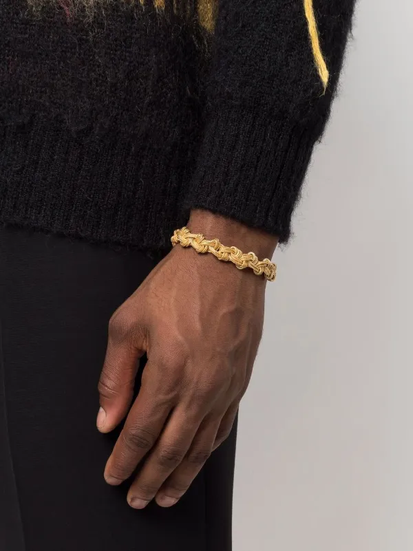 ブレスレット Emanuele Bicocchi Essential Knots Bracelet In 925 Gold-Plate Tiny Gold Braided Knot Bracelet