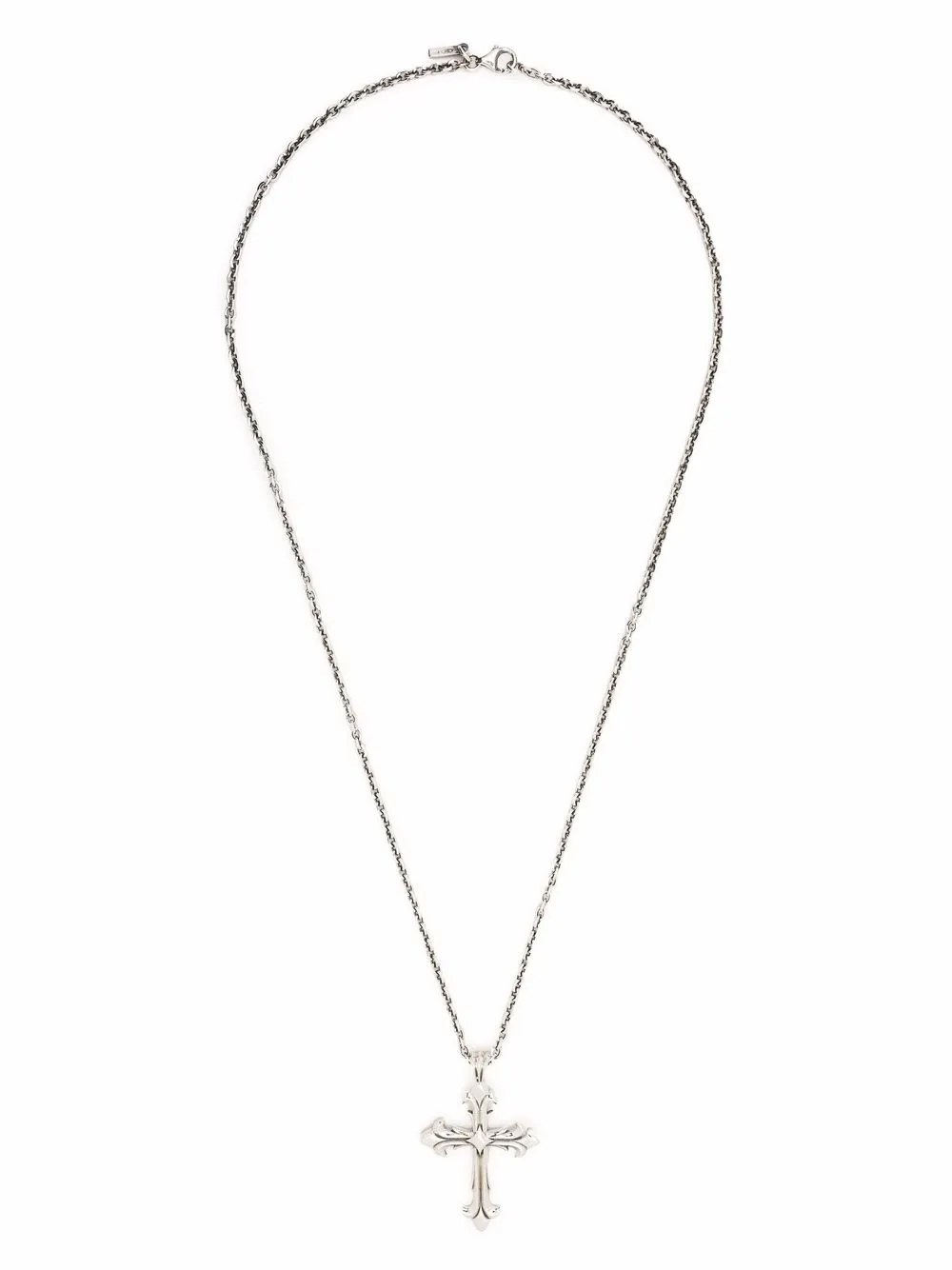 Shop Emanuele Bicocchi Fleury Cross Pendant Necklace In Silver