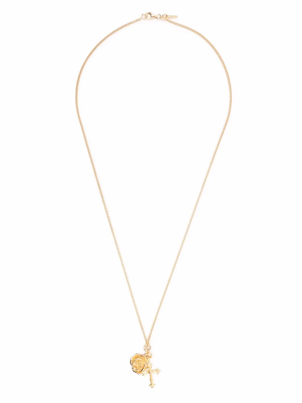  Emanuele Bicocchi Halskette Mit Rose Und Kreuz   Gold 