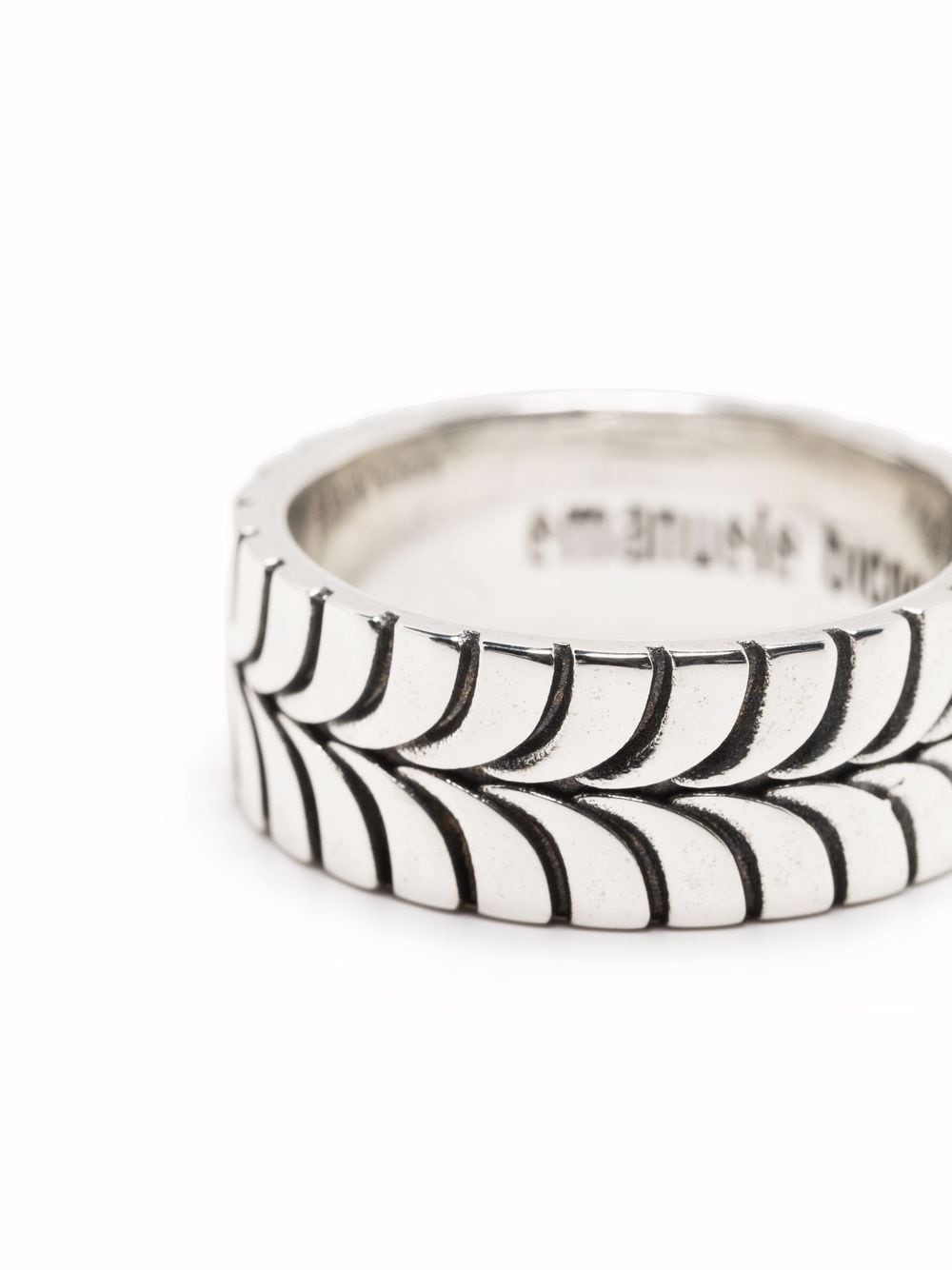 Shop Emanuele Bicocchi Engraved Band Ring In Silver