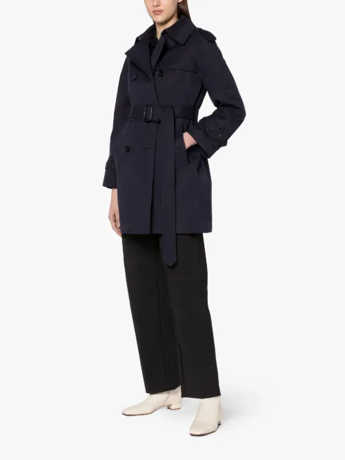 MUIE Navy Cotton Short Trench Coat | LM 