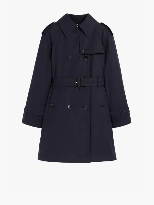 MUIE Navy Cotton Short Trench Coat | LM 