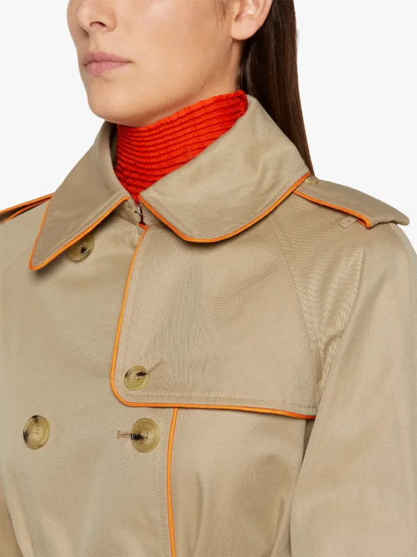 NORRIE Honey & Orange Cotton Trench Coat | LMT-009