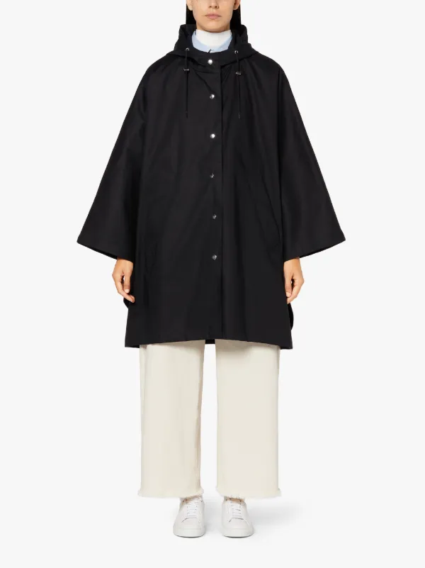 BONI Black RAINTEC Cotton Hooded Poncho | LMC-010