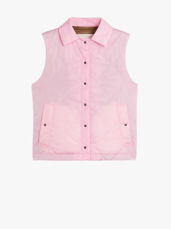 ANNABEL Pink Nylon Quilted Liner Vest | LQV-005