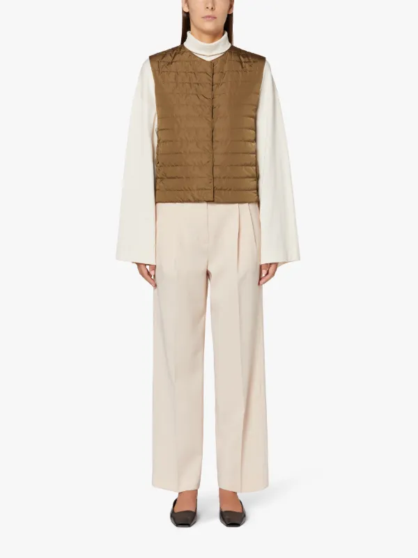 ISABEL Mocha Nylon Liner Vest | LQV-007