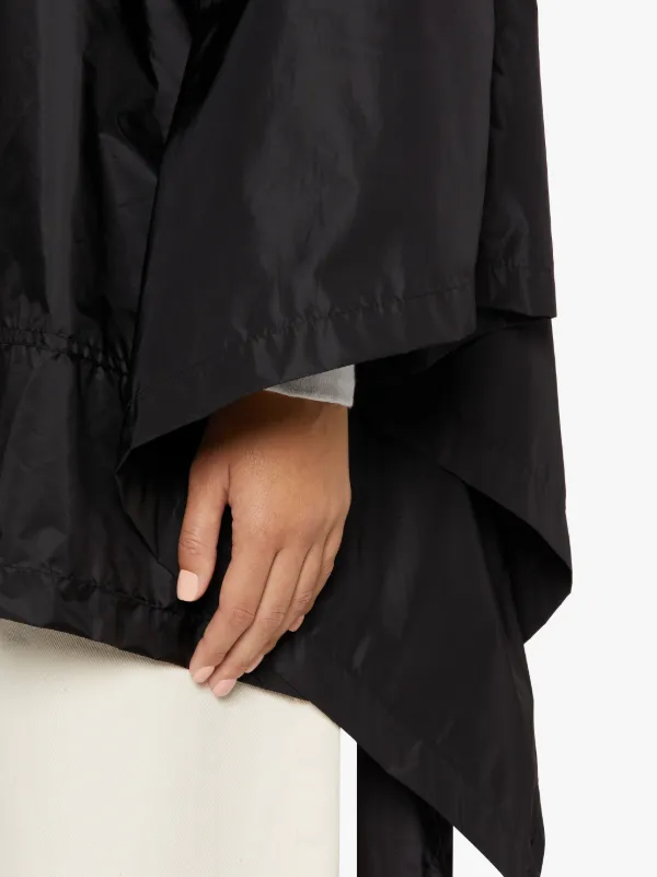 ALNESS Black Nylon Hooded Poncho | LMC-063