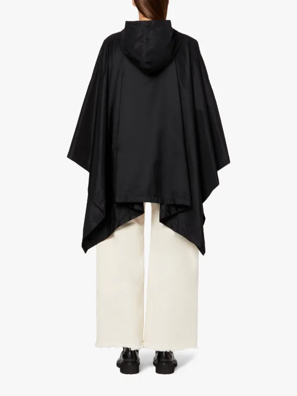 ALNESS Black Nylon Hooded Poncho | LMC-063