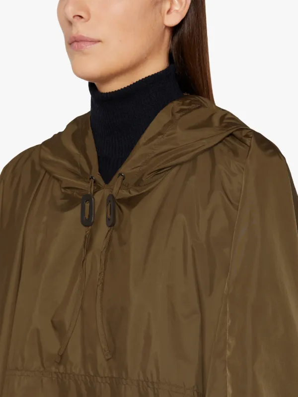 ALNESS Mocha Nylon Hooded Poncho | LMC-063
