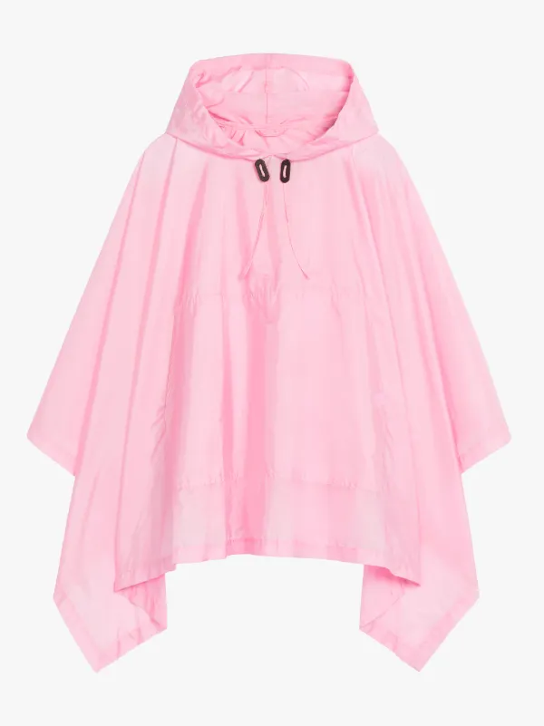ALNESS Pink Nylon Hooded Poncho | LMC-063