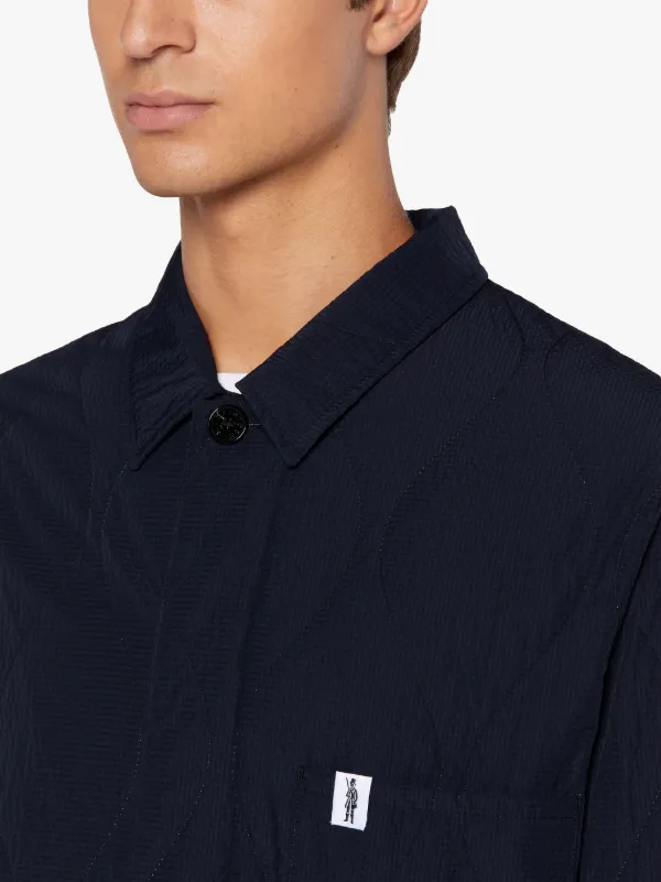 SEESUCKER CHORE Navy Quilted Jacket | GQM-215