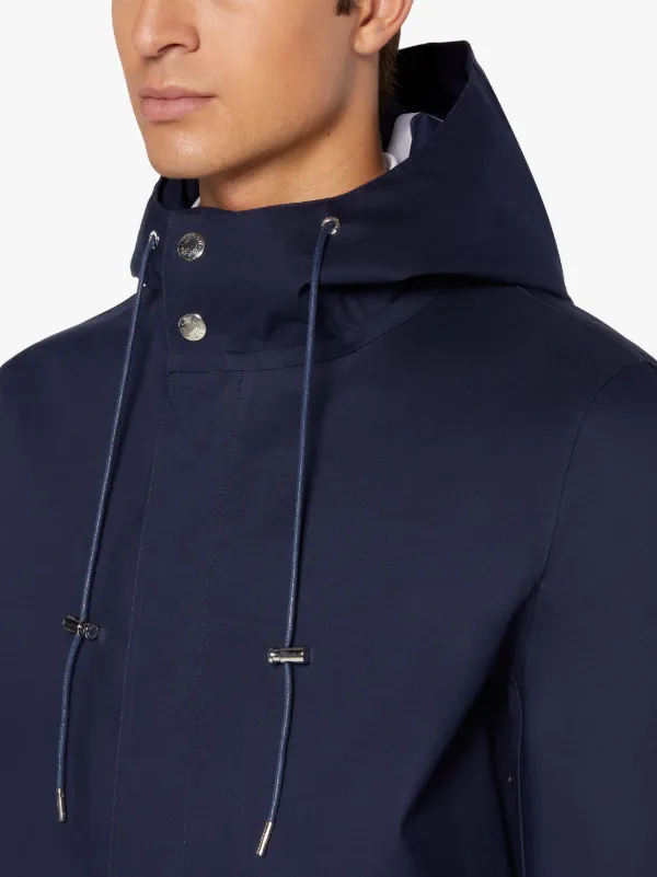 GRANISH SHORT Ink Bonded Cotton Hooded Coat | GR-1036