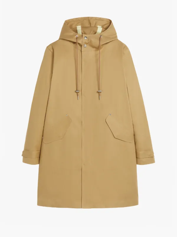 GRANISH SHORT Kelp Bonded Cotton Hooded Coat | GR-1036