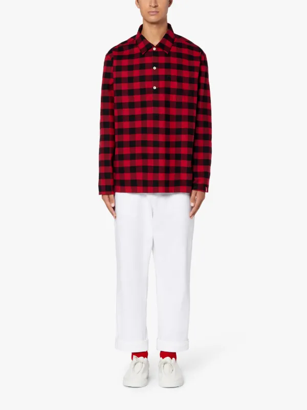 MILITARY Red & Black Cotton Shirt | GSM-201
