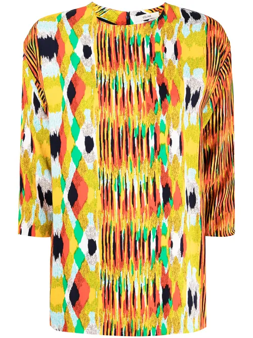 Blouse à imprimé abstrait (années 2000) - Céline Pre-Owned - Modalova